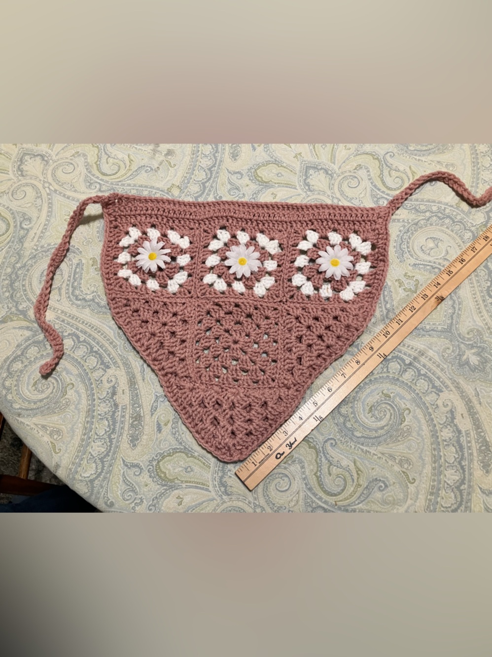 Crochet head scarf